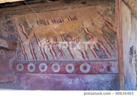 Mexico Teotihuacan Ruins Jaguar Wall Mexico Teotihuacan Ruins Jaguar Wall 90636465