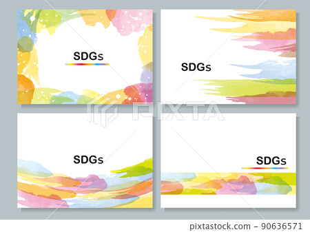 可持續發展目標彩色圖像水彩背景 90636571