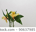 鮮花，黃色背景，鮮花，日式植物，沉穩優雅美麗 90637985
