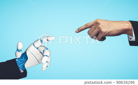 Future artificial intelligence and machine learning for AI droid robot or cyborg 90638290