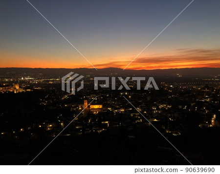 [Spain] Night view of Albaisin overlooking the church of San Miguel Alto (Granada) 90639690