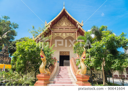 Beautiful Viharn of Wat Ngam Muang temple an important temple on the small hill in Chiang Rai province of Thailand. Beautiful Viharn of Wat Ngam Muang temple an important temple on the small hill in Chiang Rai province of Thailand. 90641604