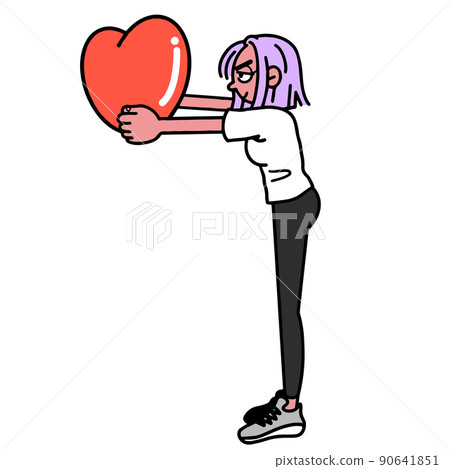 一個女人在情人節送一顆心 一個女人在情人節送一顆心 90641851