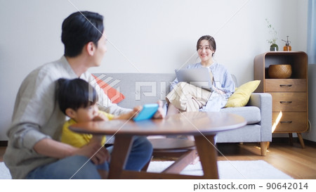 Babysitter husband and home worker wife 90642014