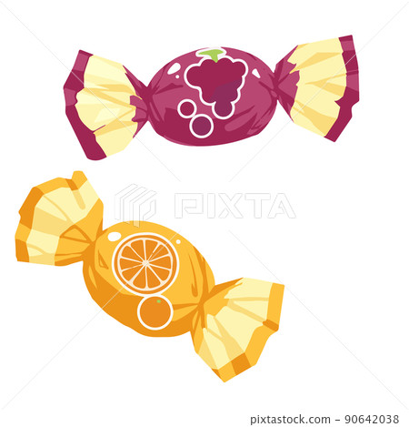 Grape candy and orange candy - Stock Illustration [90642038] - PIXTA
