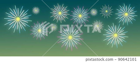 Fireworks display banner background festival landscape night sky illustration Fireworks display banner background festival landscape night sky illustration 90642101