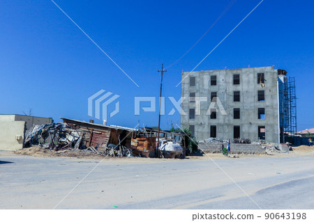 Empty Somalian Squares, Streets and Buildings around of Berbera City, Somaliland Empty Somalian Squares, Streets and Buildings around of Berbera City, Somaliland 90643198