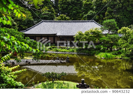 Joruriji Temple_Main Hall, Pond and Shrine Joruriji Temple_Main Hall, Pond and Shrine 90643232