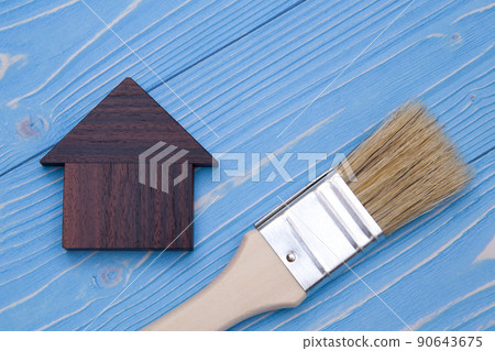 房子和畫筆（畫筆） 房子繪畫圖像 90643675