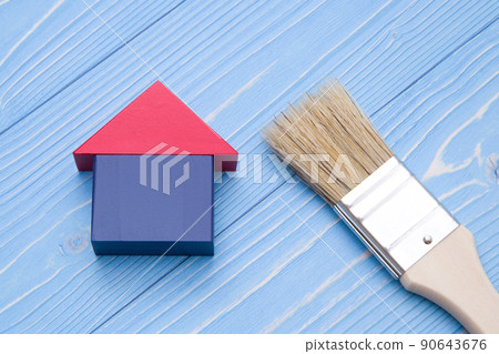 房子和畫筆（畫筆） 房子繪畫圖像 90643676