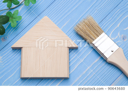 房子和畫筆（畫筆） 房子繪畫圖像 90643680