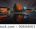 東京夜景淺草淺草寺倒影五層塔神社佛寺 90644063