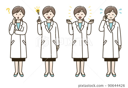 白大褂女性表情變化圖集②(有膚色版) 白大褂女性表情變化圖集②(有膚色版) 90644426