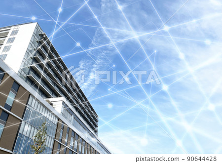 Condominium and communication network line image 90644428