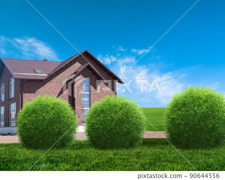 new house with garden in rural area new house with garden in rural area 90644556