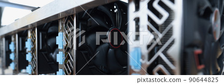 Computer processors with metal frame standing in line Computer processors with metal frame standing in line 90644825