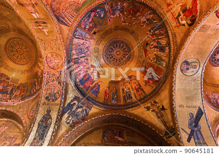 interiors of Saint Mark basilica, Venice, Italy interiors of Saint Mark basilica, Venice, Italy 90645181
