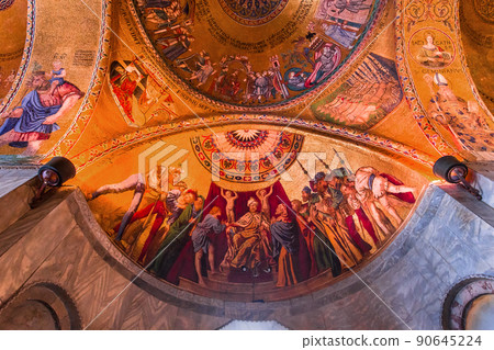 interiors of Saint Mark basilica, Venice, Italy 90645224
