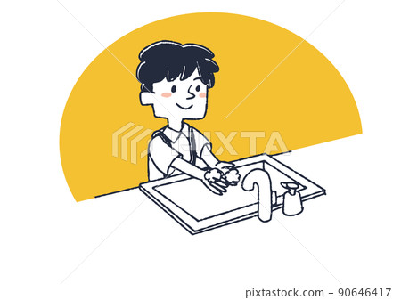 回家洗手的男孩 孩子的日常習慣 滑稽的手寫數字 矢量,溫暖的線條畫 回家洗手的男孩 孩子的日常習慣 滑稽的手寫數字 矢量,溫暖的線條畫 90646417