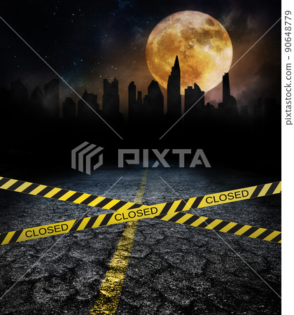 city closed under pandemic quarantine concept city closed under pandemic quarantine concept 90648779