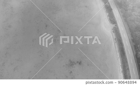 [Sepia] Aerial view Ishigaki Island Nagura Bay 90648894