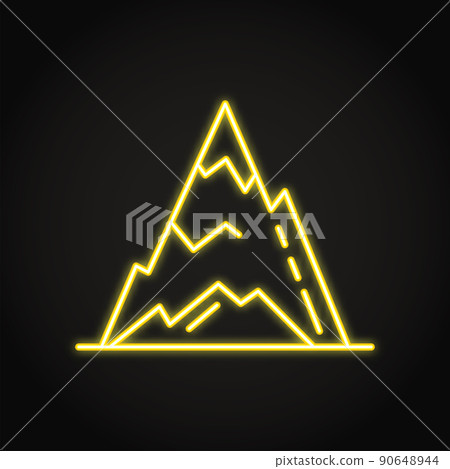 Mountain peaks icon in thin line style Mountain peaks icon in thin line style 90648944