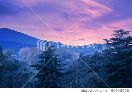 Mountain landscape at sunset, Georgia, Tbilisi Mountain landscape at sunset, Georgia, Tbilisi 90648966