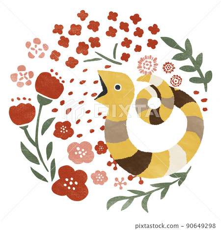 Flowers and snakes red 90649298