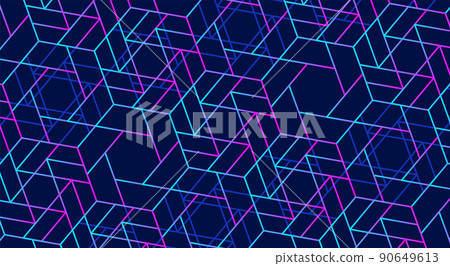 幾何抽象藍紫色網絡背景 90649613