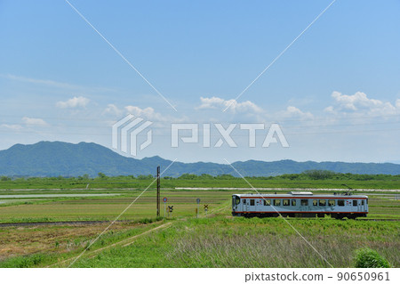Ichibata Electric Railway passing through the Type 4 railroad crossing 90650961