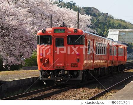 櫻花盛開的竹野站 90651704