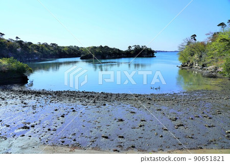 Oku Matsushima(日本宮城縣三景)Sakan Shoan“Matsuan”的視圖 Oku Matsushima(日本宮城縣三景)Sakan Shoan“Matsuan”的視圖 90651821