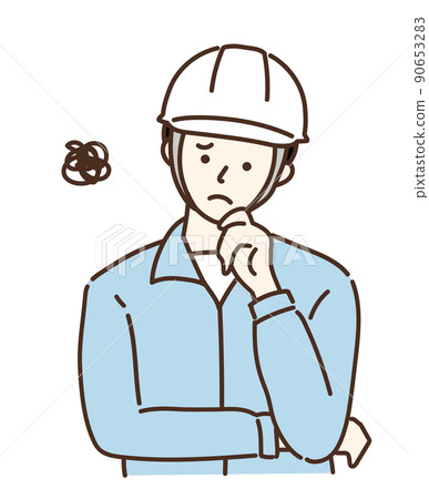 男性連身衣頭盔工人變異 90653283