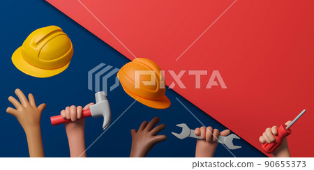 3d Rendering Concept Labor Day Illustration... - Stock Illustration ...