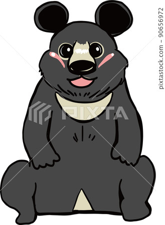 動物園裡的毛絨玩具黑熊 動物園裡的毛絨玩具黑熊 90656972