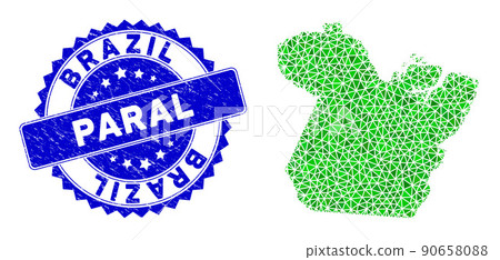 Rosette Rubber Stamp Seal And Green Vector Polygonal Paral State Map mosaic Rosette Rubber Stamp Seal And Green Vector Polygonal Paral State Map mosaic 90658088
