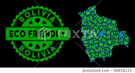 Vector Eco Green Composition Bolivia Map and ECO FRIENDLY Scratched Seal Vector Eco Green Composition Bolivia Map and ECO FRIENDLY Scratched Seal 90658131