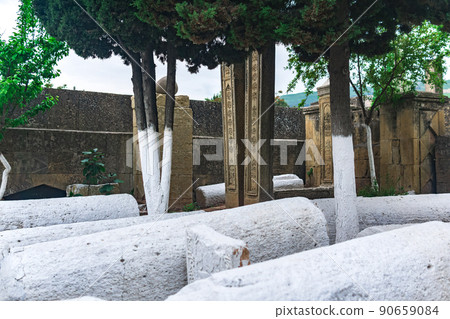 ancient Muslim cemetery in Derbent, Dagestan ancient Muslim cemetery in Derbent, Dagestan 90659084
