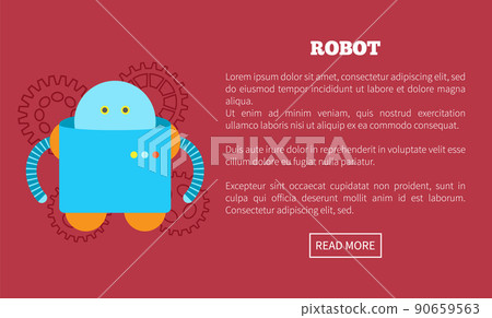 Robot Web Page Text Sample Vector Illustration Robot Web Page Text Sample Vector Illustration 90659563