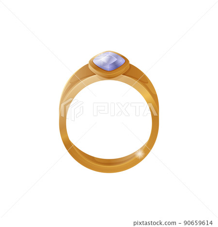 Golden Ring with Purple Stone Jewelry Item Vector Golden Ring with Purple Stone Jewelry Item Vector 90659614