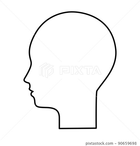 簡單的輪廓材料與未上漆的輪廓-無表情- 簡單的輪廓材料與未上漆的輪廓-無表情- 90659698