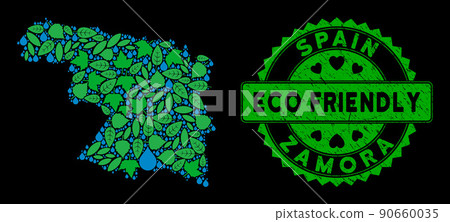 Vector Eco Green Mosaic Zamora Province Map and ECO FRIENDLY Grungy Stamp Seal Vector Eco Green Mosaic Zamora Province Map and ECO FRIENDLY Grungy Stamp Seal 90660035