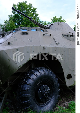 Soviet BTR Armored personnel carrier with on the ground in the Museum of armored vehicles Soviet BTR Armored personnel carrier with on the ground in the Museum of armored vehicles 90661368