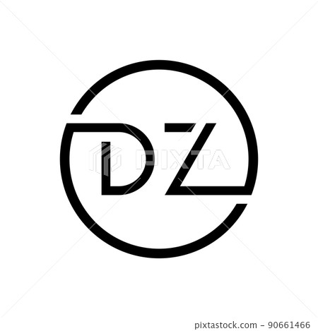 Initial DZ Letter Logo Creative Typography Vector Template. Creative Circle Letter DZ Logo Design 90661466