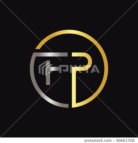 Initial FP Letter Logo Creative Typography Vector Template. Creative Circle Letter FP Logo Vector 90661506