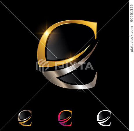 Gold and Chrome Monogram Letter C 90661536