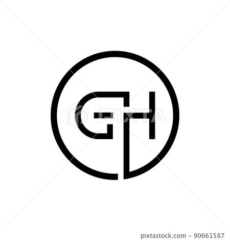 Initial Circle GH Letter Logo Creative Typography Vector Template. Creative Letter GH logo Design 90661587