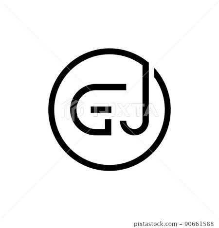 Initial Circle GJ Letter Logo Creative Typography Vector Template. Creative Letter GJ logo Design 90661588