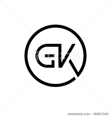 Initial Circle GK Letter Logo Creative Typography Vector Template. Creative Letter GK logo Design 90661589