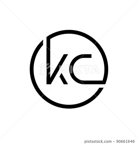 K c construction logo designs simple Royalty Free Vector